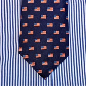 American flag silk tie, EUC